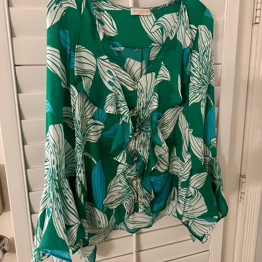 Ramy Brook Savanna Green Floral Women's Top
